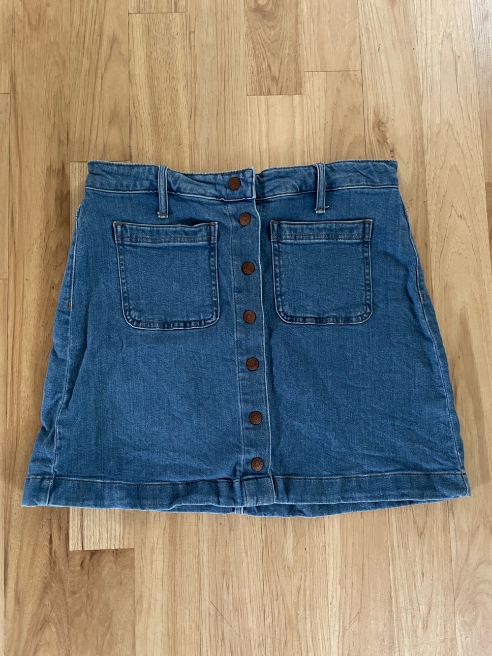 Madewell Indigo Denim Button-Front Skirt Size 10